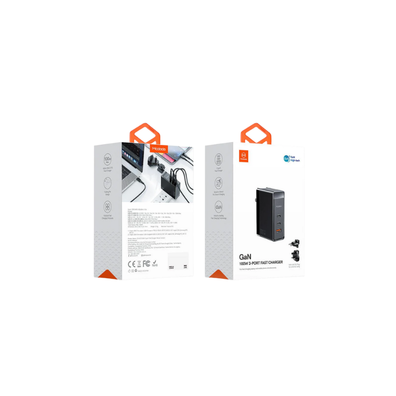 Adaptador Gan 100W 3 Port Fast Charger set |Mcdodo