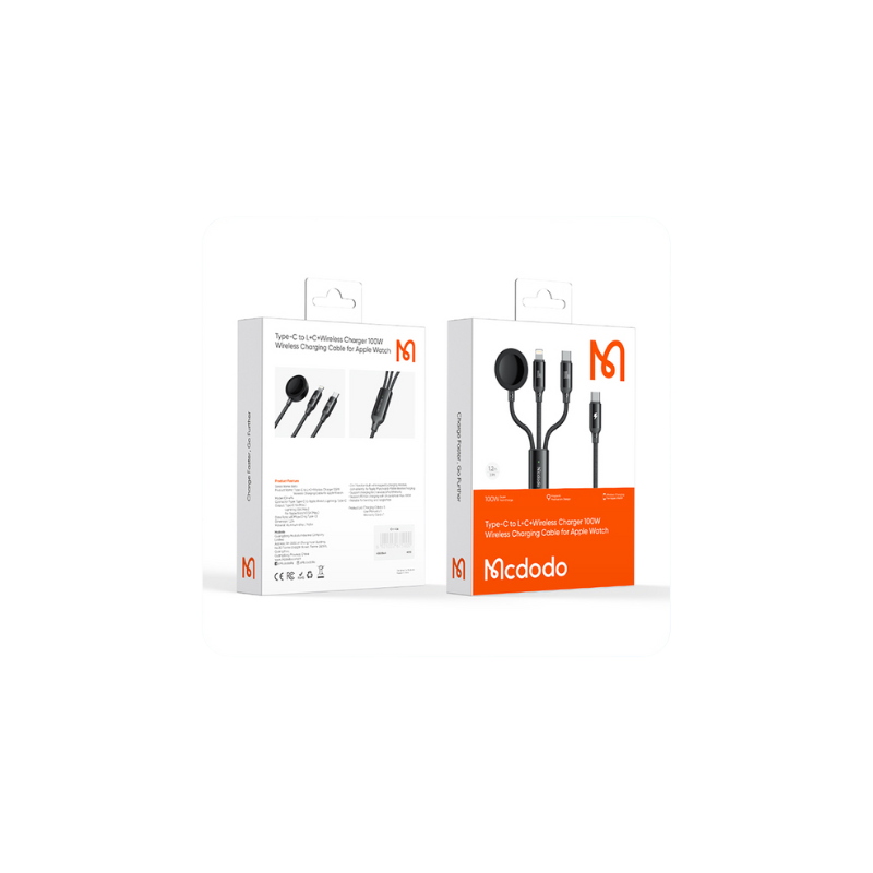 Type C to L+C Wireless Charger 100W Wireless Charging Cable for Apple Watch |Mcdodo