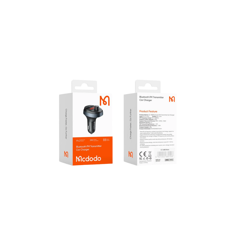 Bluetooh FM Trasmiter Car Charger | Mcdodo