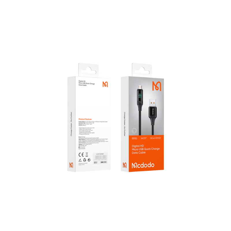 Digital HD Micro usb- USB Quick Charge Data Cable| Mcdodo