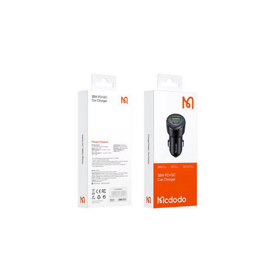 38W PD+QC Car Charger | Mcdodo