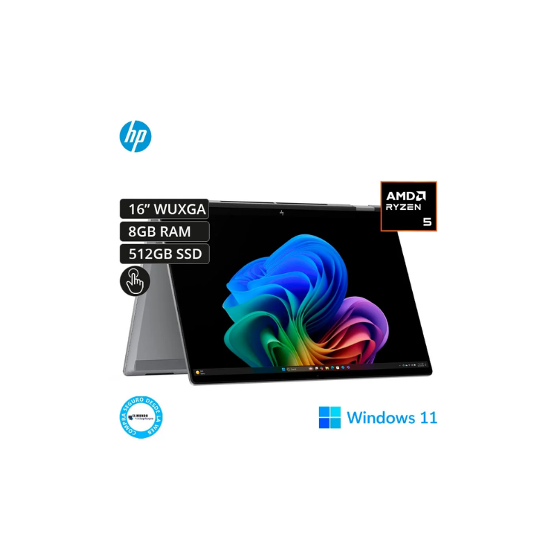HP OmniBook X Flip 16" 2-in-1 | 2K Touchscreen| AMD Ryzen 5 220 | 8GB | 512GB SSD