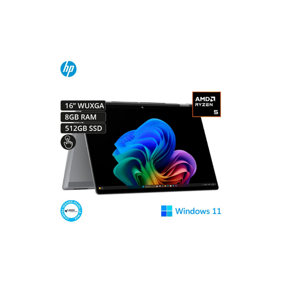 HP OmniBook X Flip 16" 2-in-1 | 2K Touchscreen| AMD Ryzen 5 220 | 8GB | 512GB SSD